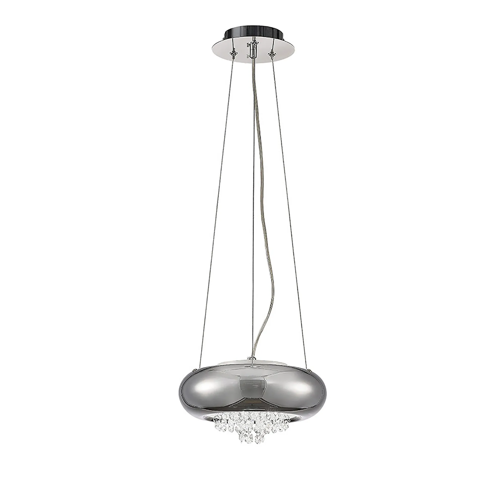 IL31561  Phyllis Crystal Pendant 2 Light Polished Chrome